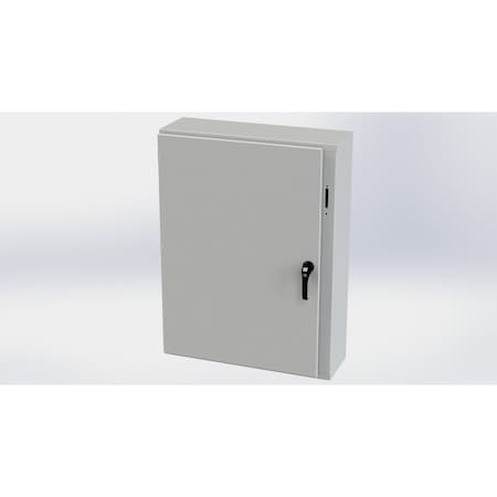 Saginaw Control & Engineering 3 Point Latch with Padlock Handle Electrical Enclosures, 42 in H, 10 in D, 31.38 in W, Carbon Steel SCE-42XEL3110LPLG